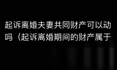 起诉离婚夫妻共同财产可以动吗（起诉离婚期间的财产属于共同财产吗）