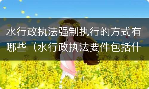 水行政执法强制执行的方式有哪些（水行政执法要件包括什么）