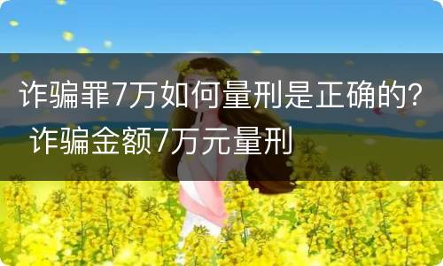 诈骗罪7万如何量刑是正确的？ 诈骗金额7万元量刑