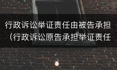 行政诉讼举证责任由被告承担（行政诉讼原告承担举证责任）