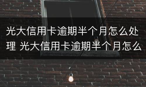 光大信用卡逾期半个月怎么处理 光大信用卡逾期半个月怎么处理最好