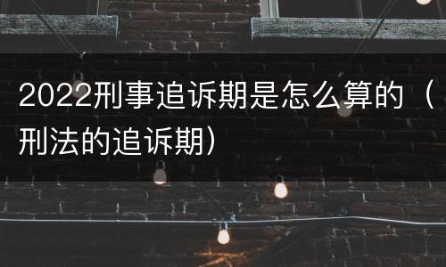 2022刑事追诉期是怎么算的（刑法的追诉期）