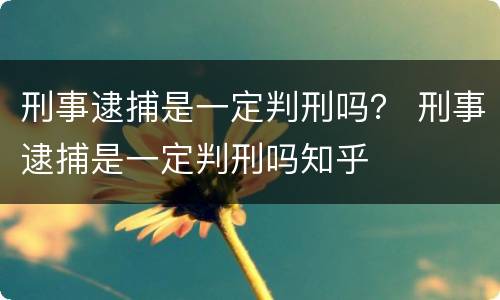 刑事逮捕是一定判刑吗？ 刑事逮捕是一定判刑吗知乎