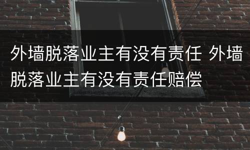 外墙脱落业主有没有责任 外墙脱落业主有没有责任赔偿
