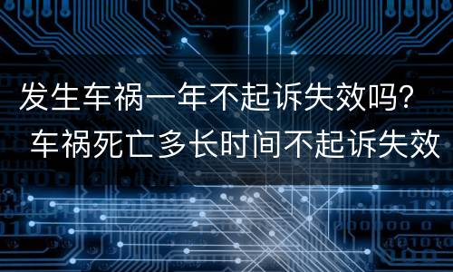 发生车祸一年不起诉失效吗？ 车祸死亡多长时间不起诉失效