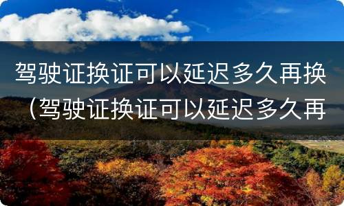 驾驶证换证可以延迟多久再换（驾驶证换证可以延迟多久再换一次）
