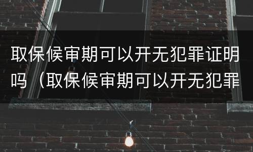 取保候审期可以开无犯罪证明吗（取保候审期可以开无犯罪证明吗多少钱）