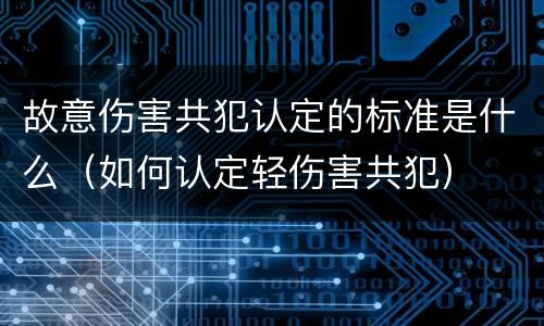 故意伤害共犯认定的标准是什么（如何认定轻伤害共犯）