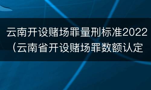 云南开设赌场罪量刑标准2022（云南省开设赌场罪数额认定标准）