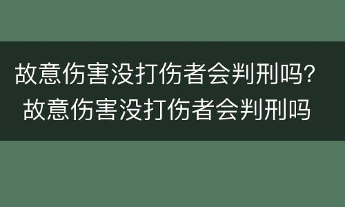 故意伤害没打伤者会判刑吗？ 故意伤害没打伤者会判刑吗