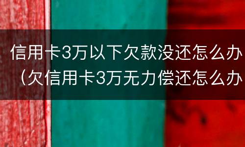 信用卡3万以下欠款没还怎么办（欠信用卡3万无力偿还怎么办）