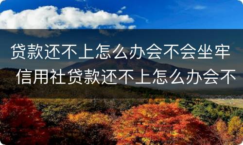 贷款还不上怎么办会不会坐牢 信用社贷款还不上怎么办会不会坐牢