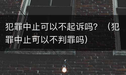 犯罪中止可以不起诉吗？（犯罪中止可以不判罪吗）