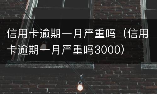 信用卡逾期一月严重吗（信用卡逾期一月严重吗3000）