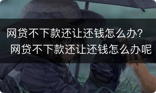 网贷不下款还让还钱怎么办？ 网贷不下款还让还钱怎么办呢