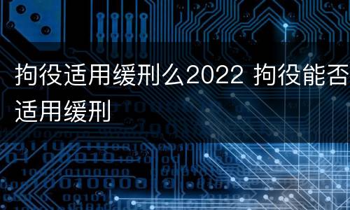 拘役适用缓刑么2022 拘役能否适用缓刑