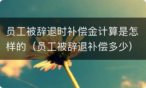 员工被辞退时补偿金计算是怎样的（员工被辞退补偿多少）