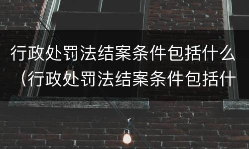 行政处罚法结案条件包括什么（行政处罚法结案条件包括什么内容）