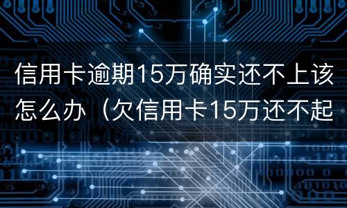 信用卡逾期15万确实还不上该怎么办（欠信用卡15万还不起怎么办）