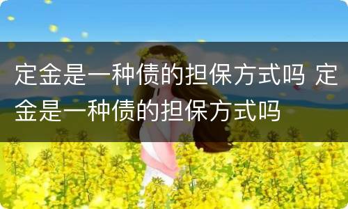 定金是一种债的担保方式吗 定金是一种债的担保方式吗