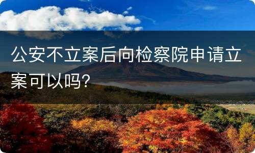 公安不立案后向检察院申请立案可以吗？