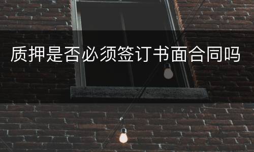 质押是否必须签订书面合同吗