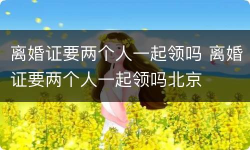 离婚证要两个人一起领吗 离婚证要两个人一起领吗北京