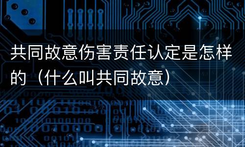 共同故意伤害责任认定是怎样的（什么叫共同故意）
