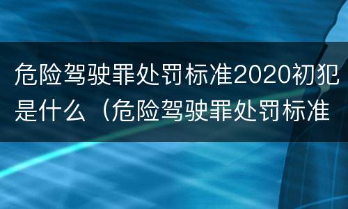 危险驾驶罪处罚标准2020初犯是什么（危险驾驶罪处罚标准2020初犯是什么意思）