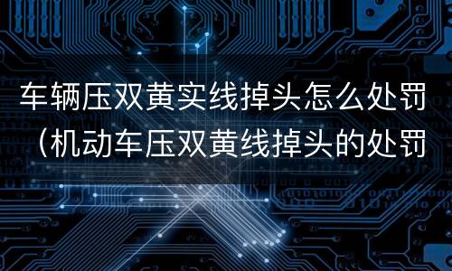 车辆压双黄实线掉头怎么处罚（机动车压双黄线掉头的处罚）