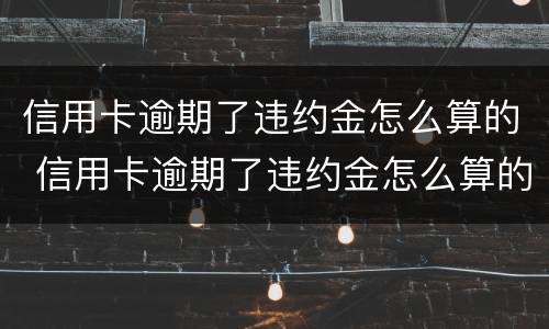 信用卡逾期了违约金怎么算的 信用卡逾期了违约金怎么算的啊