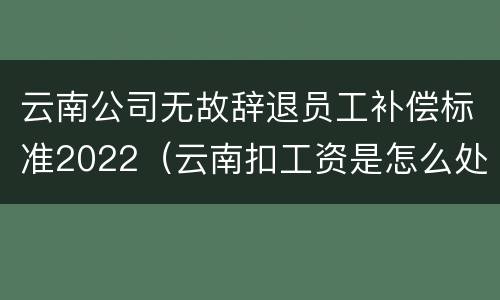 云南公司无故辞退员工补偿标准2022（云南扣工资是怎么处理）