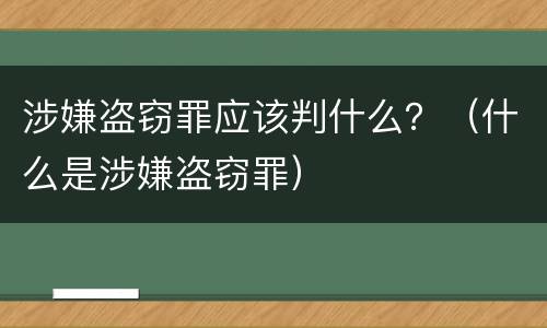 涉嫌盗窃罪应该判什么？（什么是涉嫌盗窃罪）