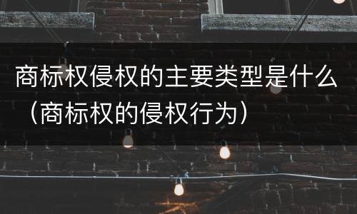 商标权侵权的主要类型是什么（商标权的侵权行为）