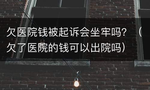欠医院钱被起诉会坐牢吗？（欠了医院的钱可以出院吗）