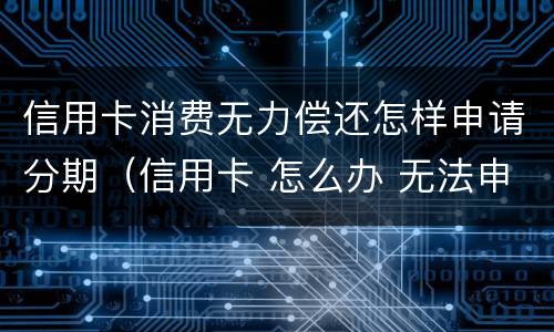 信用卡消费无力偿还怎样申请分期（信用卡 怎么办 无法申请分期）