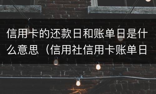 信用卡的还款日和账单日是什么意思（信用社信用卡账单日和还款日是什么意思）