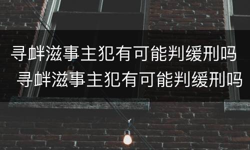 寻衅滋事主犯有可能判缓刑吗 寻衅滋事主犯有可能判缓刑吗判几年