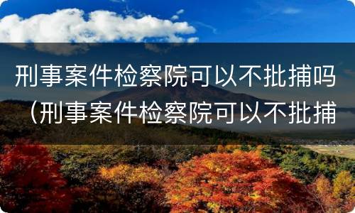 刑事案件检察院可以不批捕吗（刑事案件检察院可以不批捕吗现在）