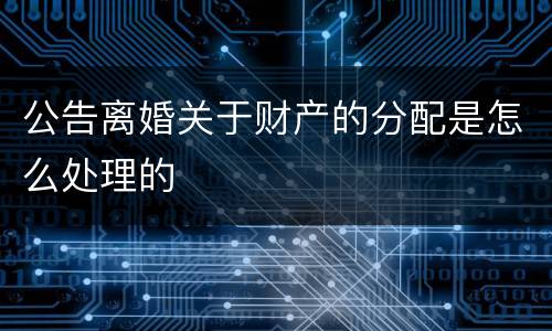 公告离婚关于财产的分配是怎么处理的