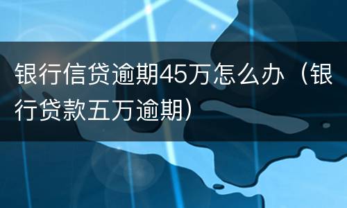 银行信贷逾期45万怎么办（银行贷款五万逾期）