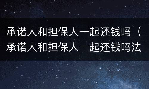 承诺人和担保人一起还钱吗（承诺人和担保人一起还钱吗法律）