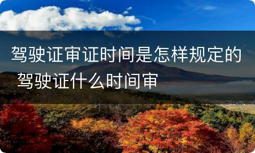 驾驶证审证时间是怎样规定的 驾驶证什么时间审