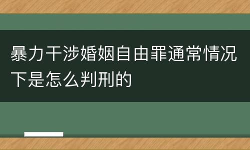 暴力干涉婚姻自由罪通常情况下是怎么判刑的