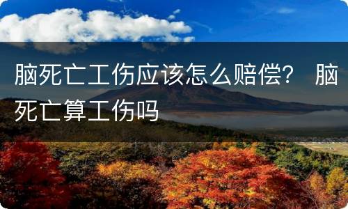 脑死亡工伤应该怎么赔偿？ 脑死亡算工伤吗