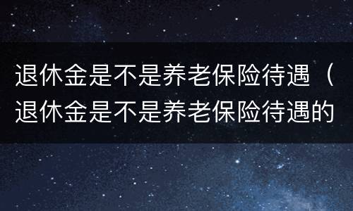 退休金是不是养老保险待遇（退休金是不是养老保险待遇的）