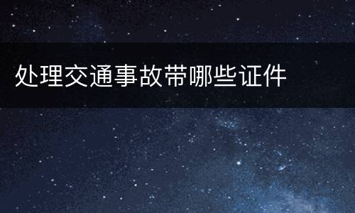 处理交通事故带哪些证件