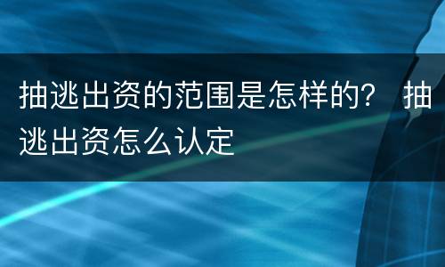 抽逃出资的范围是怎样的？ 抽逃出资怎么认定