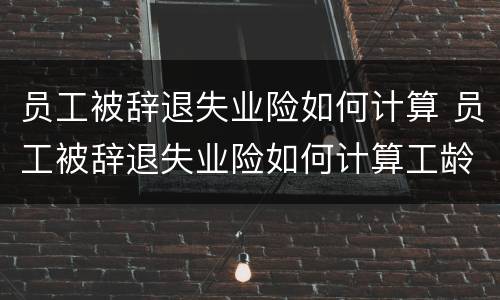 员工被辞退失业险如何计算 员工被辞退失业险如何计算工龄