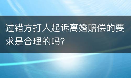 过错方打人起诉离婚赔偿的要求是合理的吗？